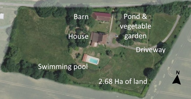 Birds eye view of the house
